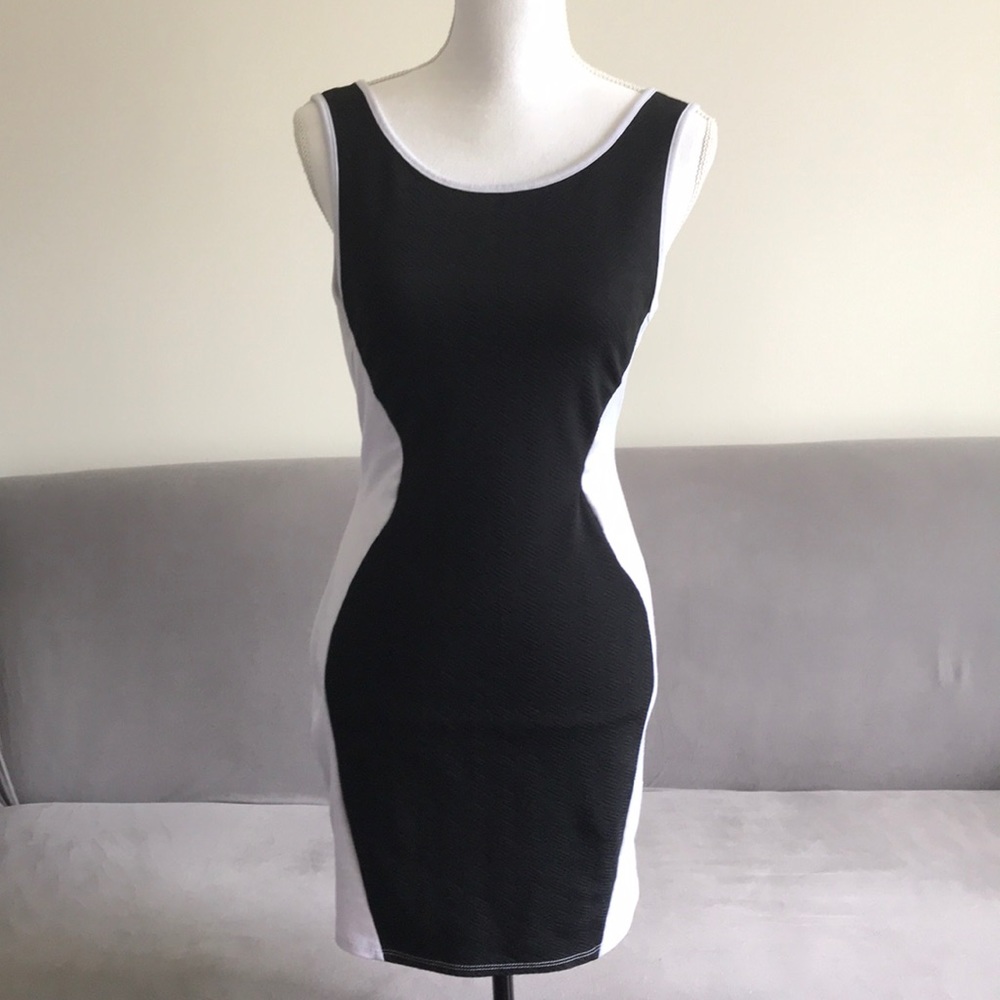 Black & White Sporty Silhouette Tank Dress